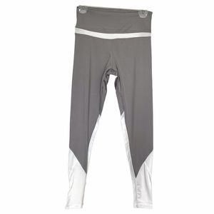 Danskin Womens Leggings Sz Small Mid Rise Mesh Logo Gray  Activewear Workout